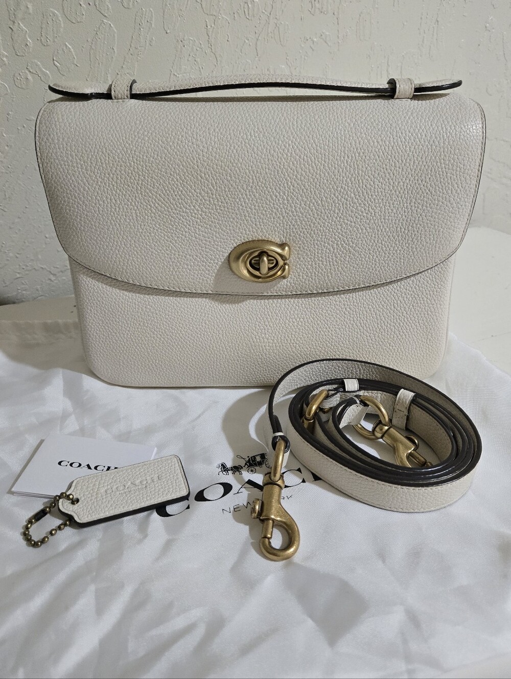 Coach Cassie Crossbody Leather Bag Chalk - Excellent Condition
